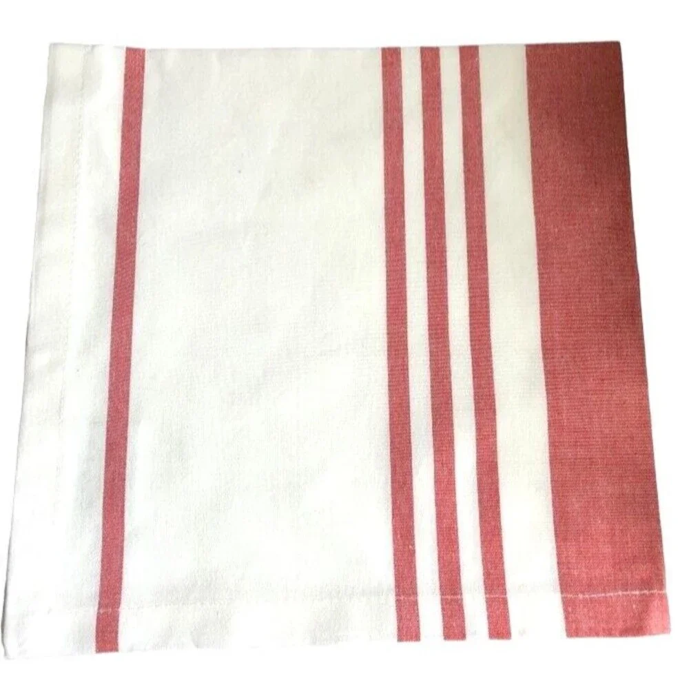 DII Fabric Napkins White Brick Beach French Stripe Set of 4 Cotton Summer 20x20